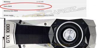 Geforce GTX 1080 1,86 GHz boost